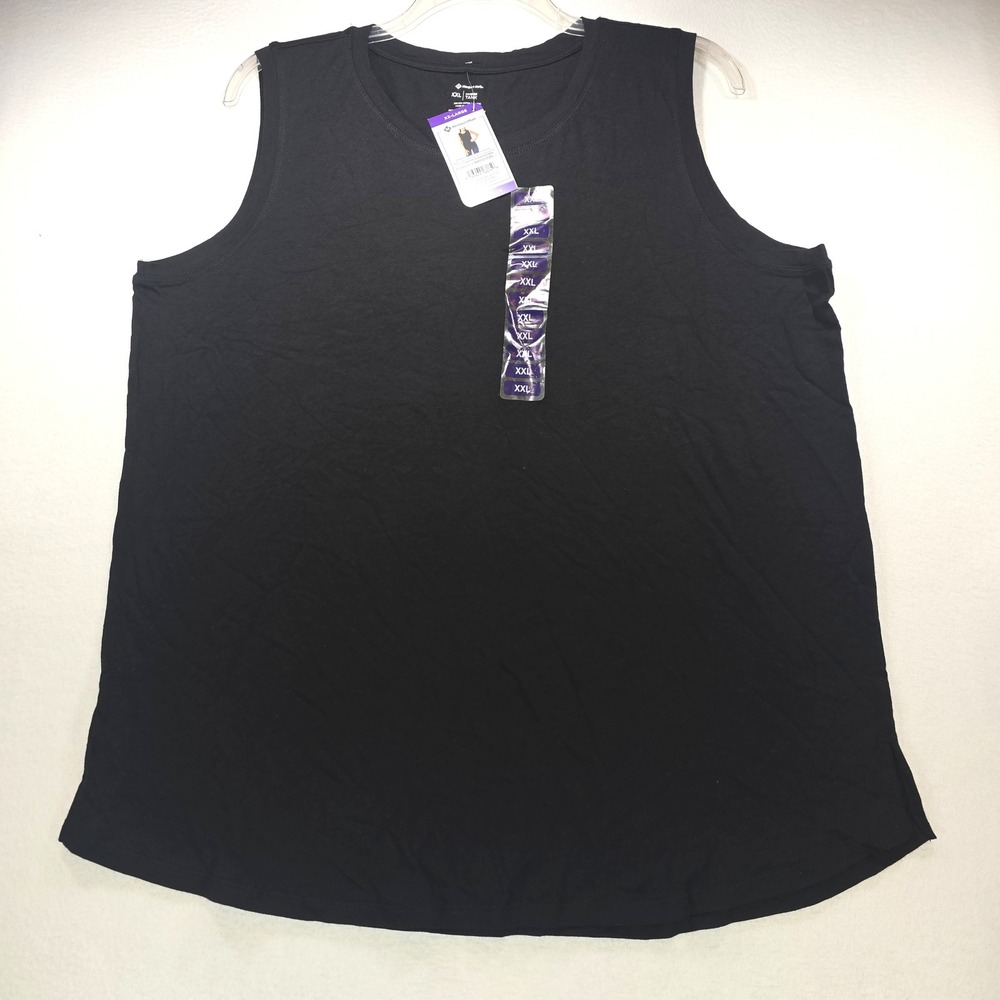 Members Mark Womens XXL Black Essential Tank Top Pima Cotton Modal DLT4849S